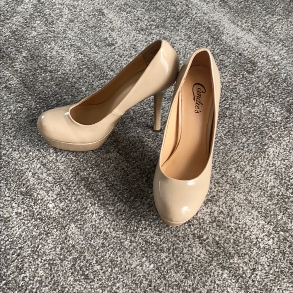 High heeled shoes